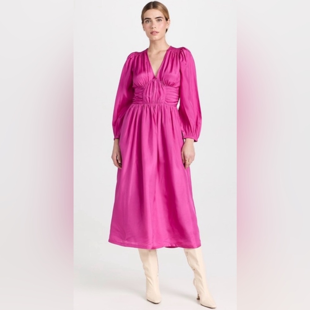 NWT Sea New York 100% Silk “Fabiola” Maxi Dress in Fuchsia